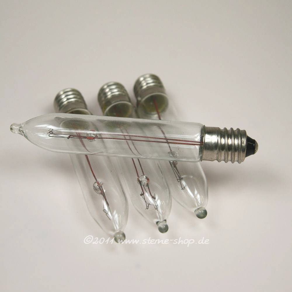 Artikel Bild: 23 Volt unbeschichtetes Leuchtmittel (Kleinschaftkerze) für Sternenkette - Herrnhuter Stern