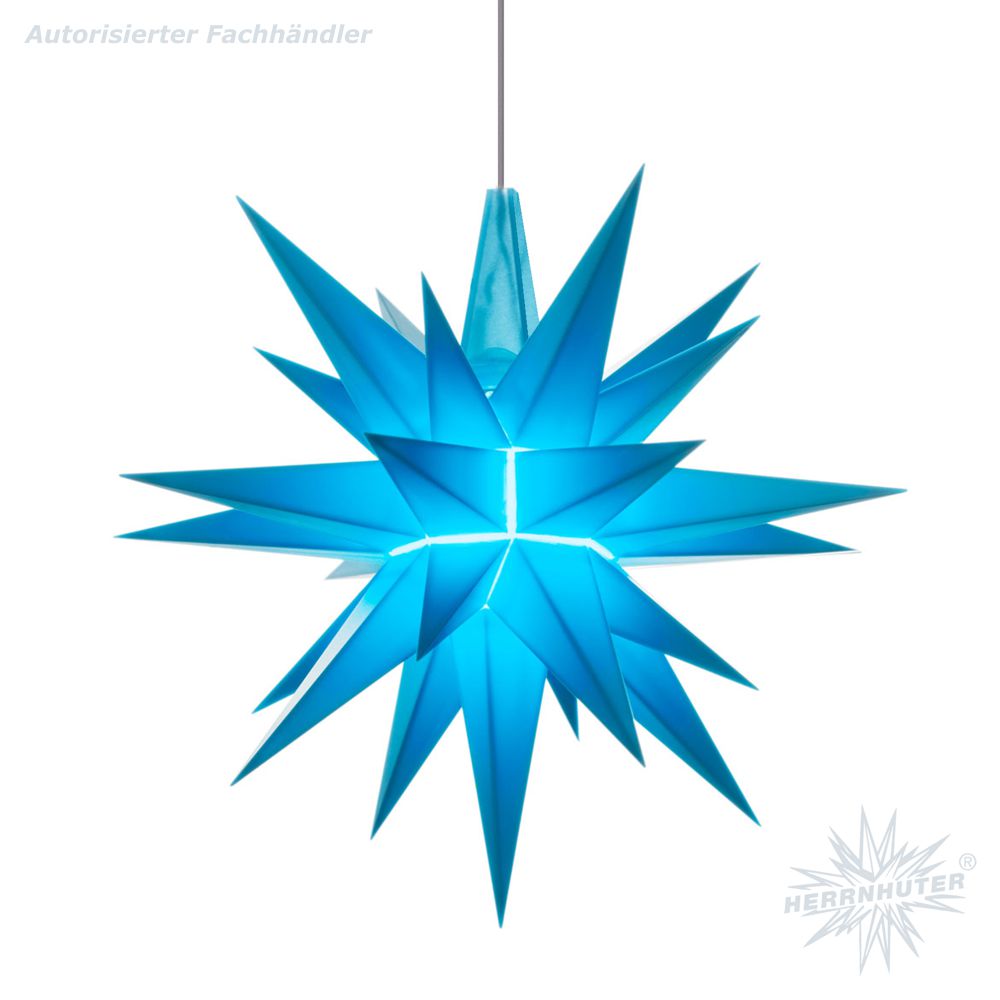 Artikel Bild: Ministern mit LED - blau - Herrnhuter Stern 13 cm