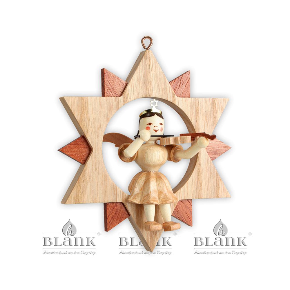 Artikel Bild: Engel im Stern mit Violine - natur