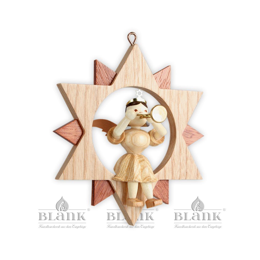 Artikel Bild: Engel im Stern mit Trompete - natur