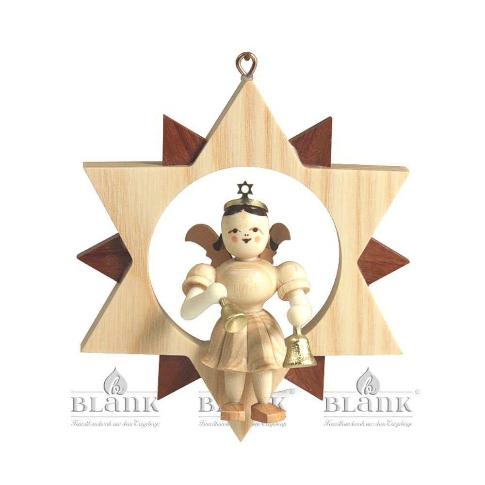 Artikel Bild: Engel im Stern mit Glocken - natur