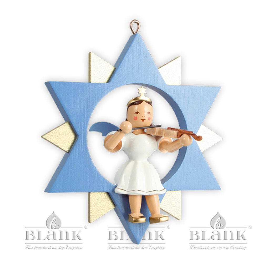 Artikel Bild: Engel im Stern mit Violine - farbig