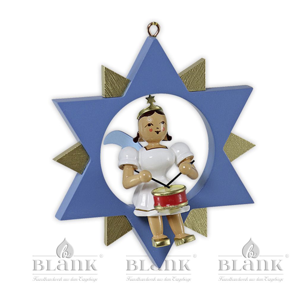 Artikel Bild: Engel im Stern mit Trommel - farbig