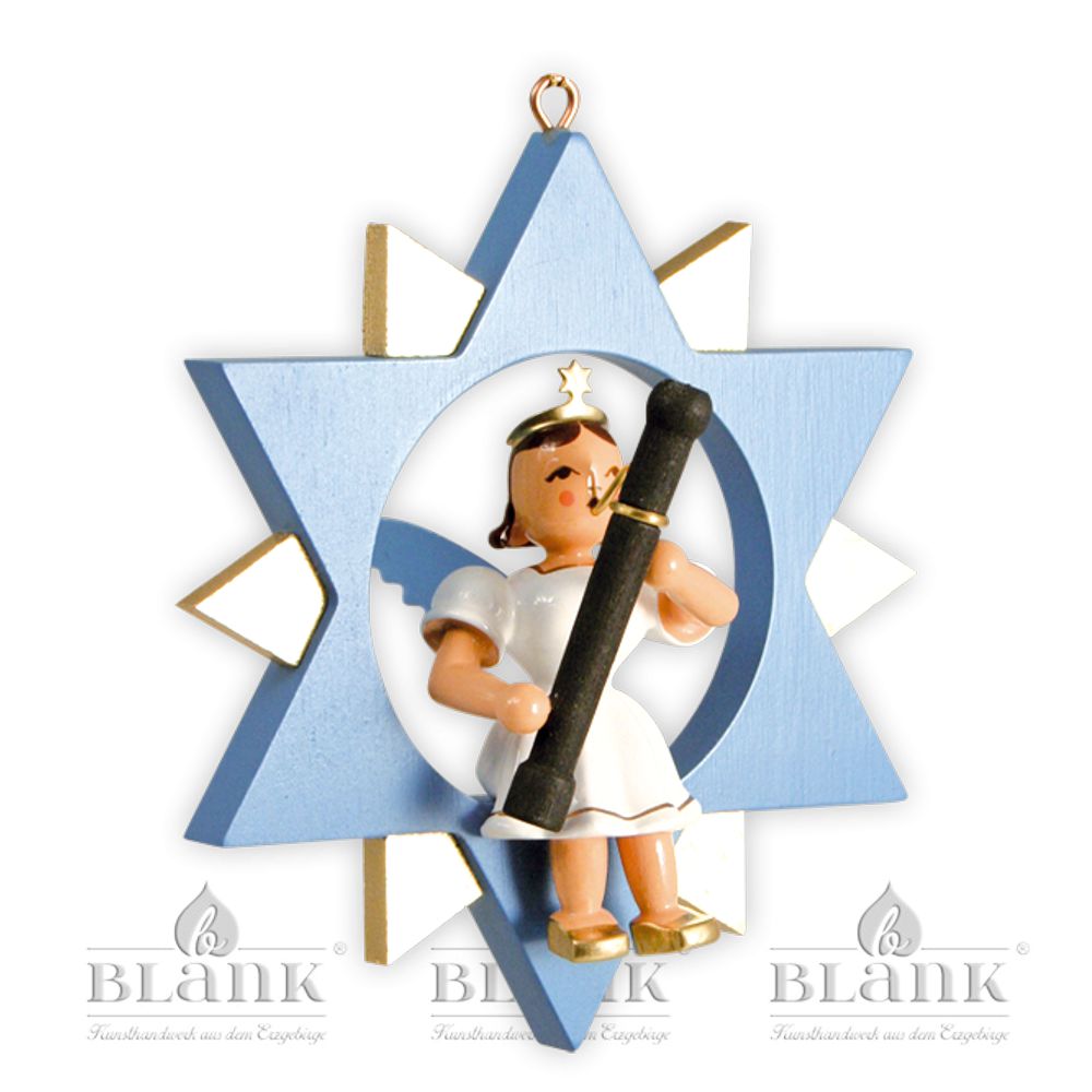 Artikel Bild: Engel im Stern mit Fagott - farbig