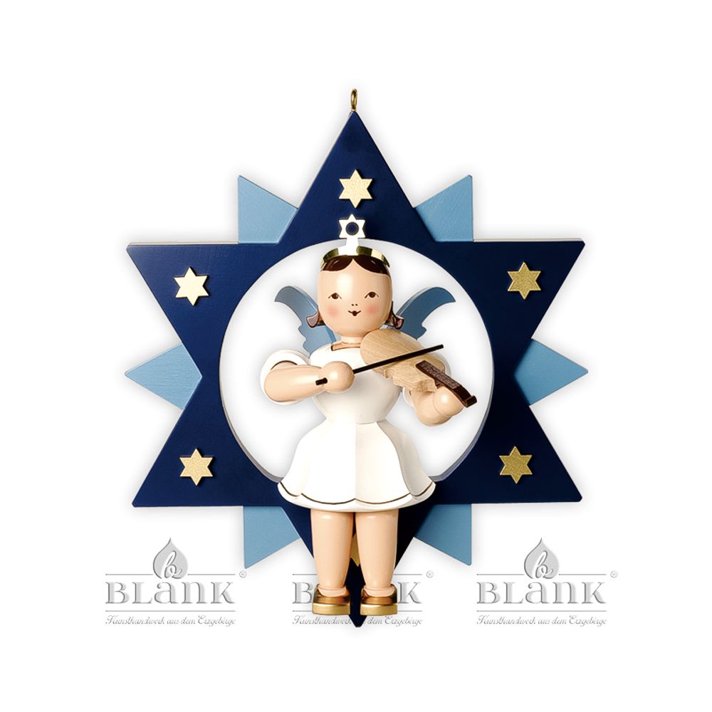 Artikel Bild: großer Engel im Stern mit Violine - farbig