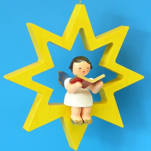Artikel Bild: mittlerer Engel im Stern mit Buch - farbig
