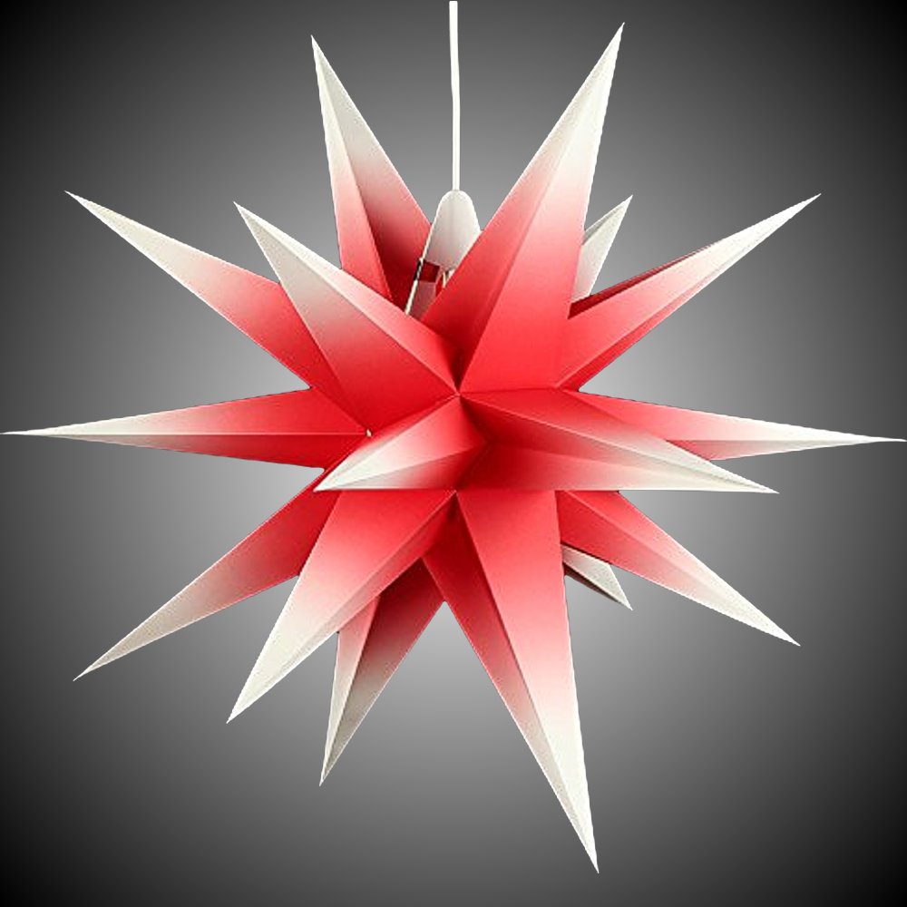 Artikel Bild: Erzgebirgischer Faltstern rot mit weißen Spitzen