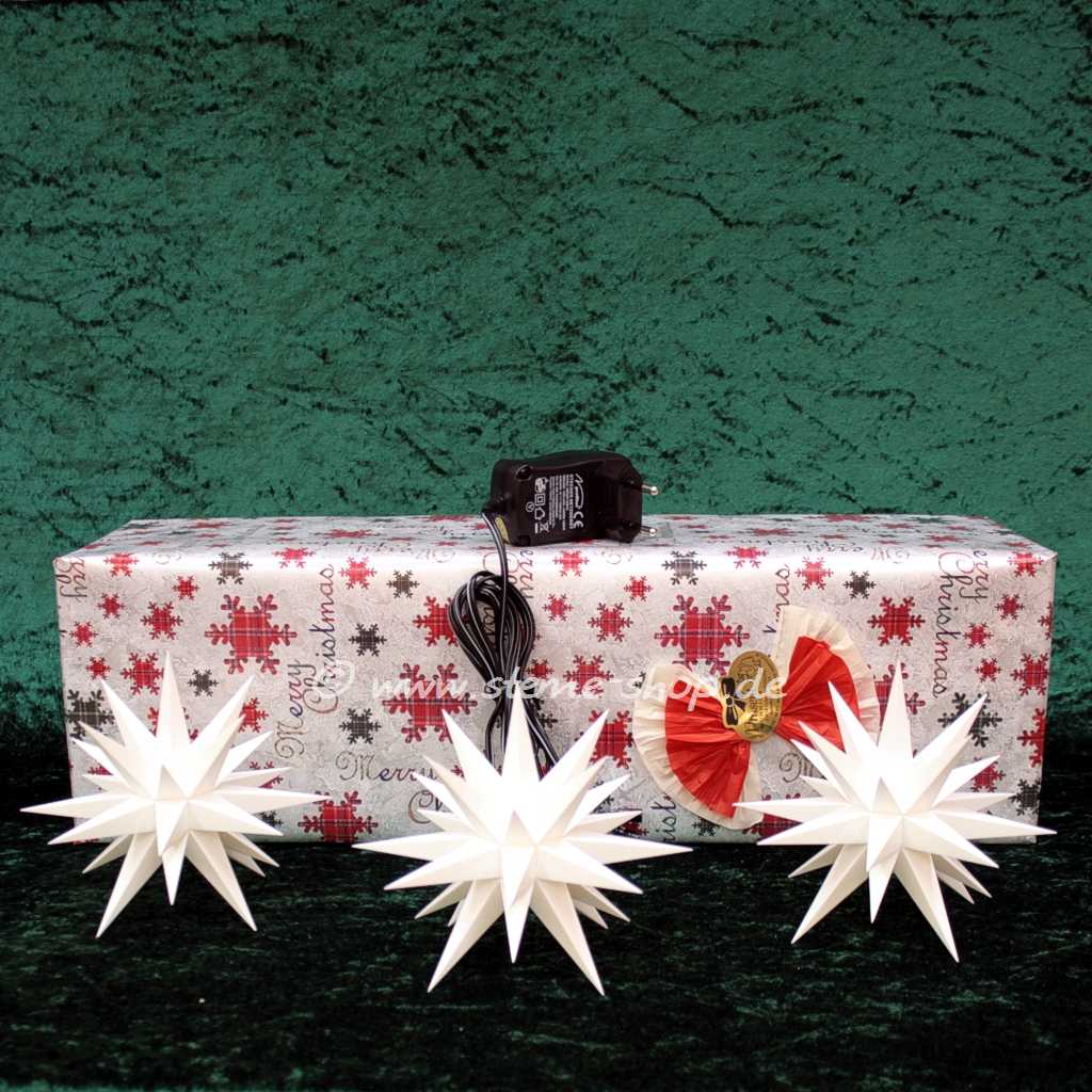 Artikel Bild: GESCHENKSET - 3 Ministerne weiß mit Netzteil + LED