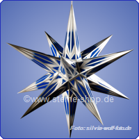 Haßlauer Weihnachtsstern blau/weiß/silber für Innen 65 cm