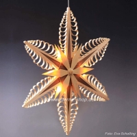 Artikel-Bild-Exklusiver Spanstern 52 cm, elektr. beleuchtet, mit Nussbaum