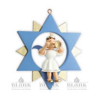 Artikel-Bild-Engel im Stern mit Trompete - farbig