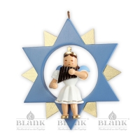 Artikel-Bild-Engel im Stern mit Panflöte - farbig