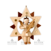 Artikel-Bild-großer Engel im Stern mit Leier - natur