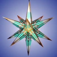 Artikel-Bild-Haßlauer Weihnachtsstern minttürkis/weiß mit Goldmuster für Außen 75 cm