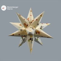 Artikel-Bild-Motivstern creme mit Pitti und Schnattchen 16 cm ohne Beleuchtung