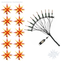 Artikel-Bild-LED Sternenkette - gelb/rot - 10er Kette Herrnhuter Sterne