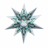 Artikel-Bild-Motivstern grün/weiß Seiffener Kirchenstern 16 cm ohne Beleuchtung