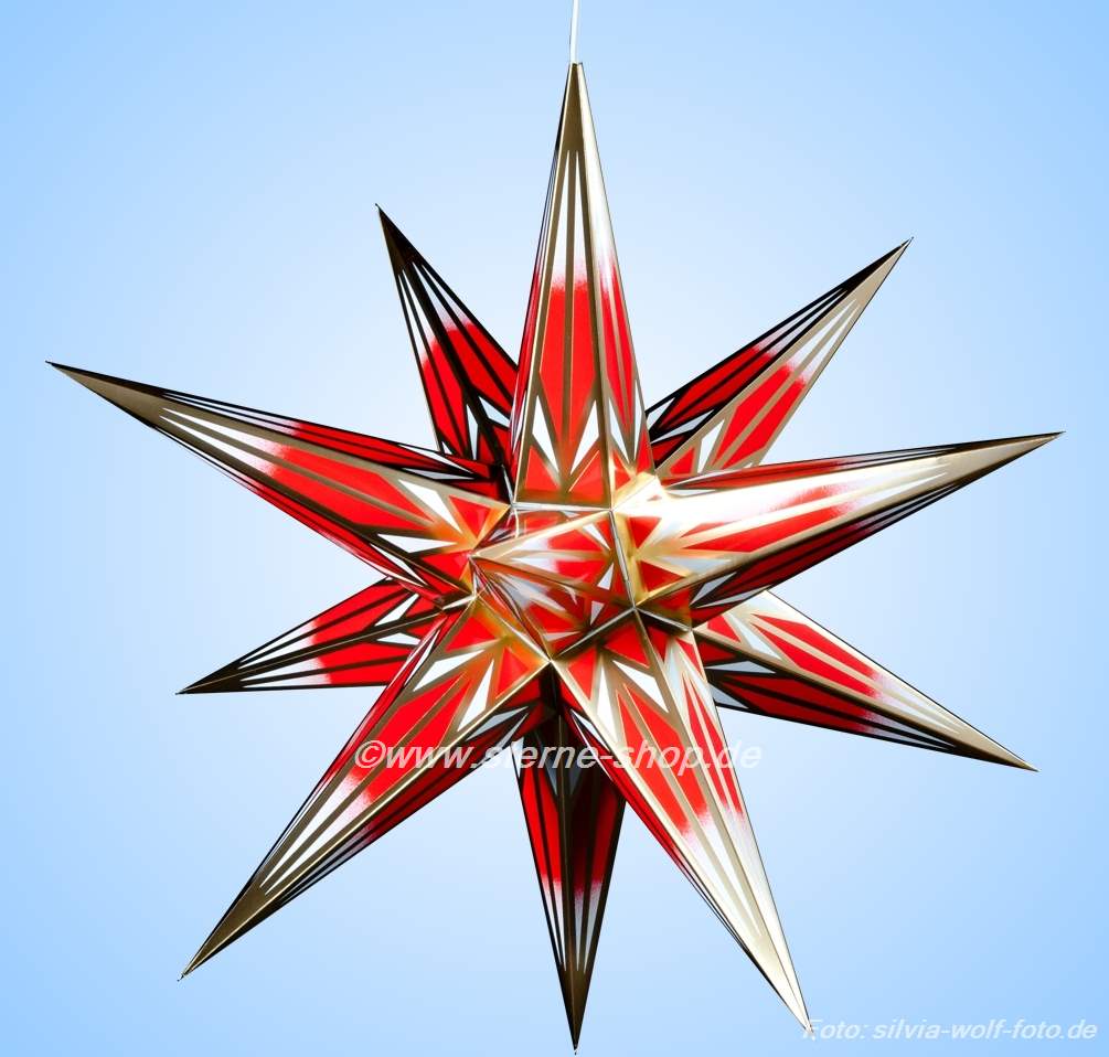 Haßlauer Weihnachtsstern rot/weiß/gold für Innen 65 cm - 133 - 41 - 0 - 1