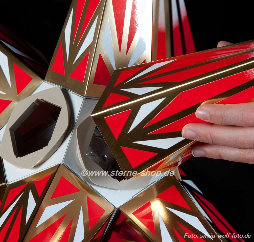 Haßlauer Weihnachtsstern weiß/gold für Innen 65 cm - 220 - 45 - 0 - 1