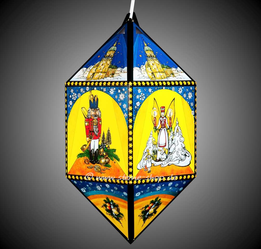 Weihnachtslaterne Engel und Bergmann I - Höhe: 40 cm - 223 - 55 - 0 - 1