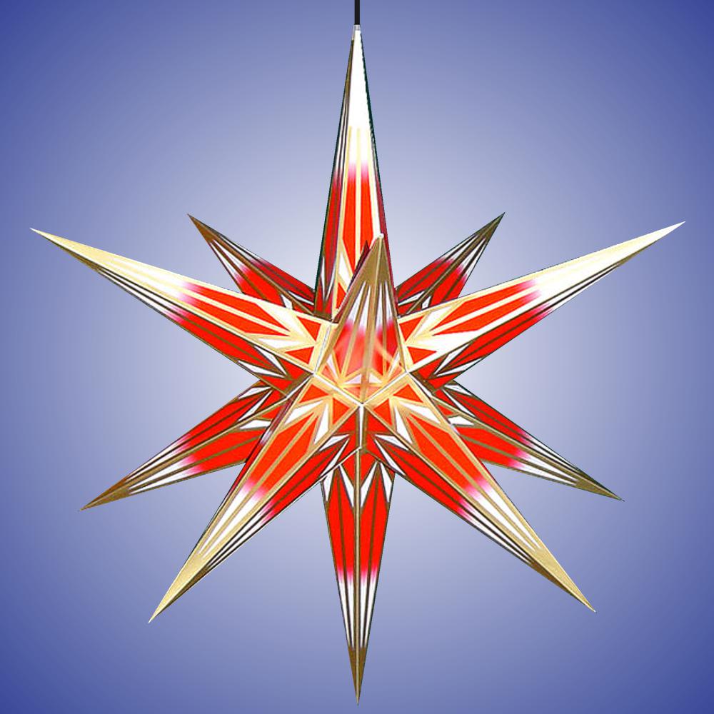 Haßlauer Weihnachtsstern weiß/rot mit gold - für Außen 75 cm - 447 - 165 - 0 - 1