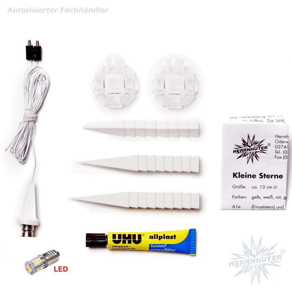 Bastelstern mit LED - weiß - Herrnhuter Stern 13 cm - 460 - 182 - 0 - 1